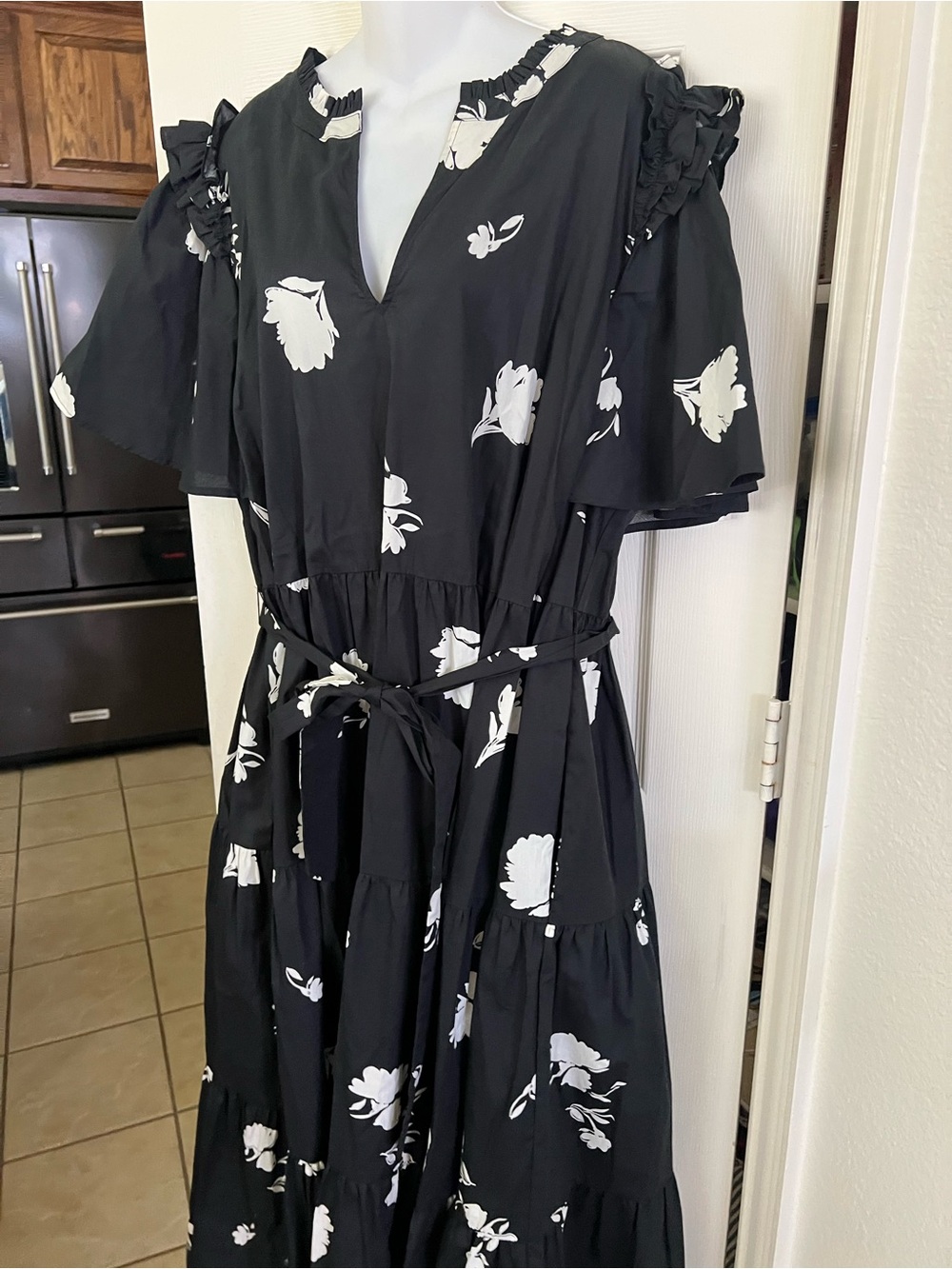 NWT Sugarlips Fleur Noir Escondido Tiered Shift Midi Dress Curve 2X - Picture 9 of 15